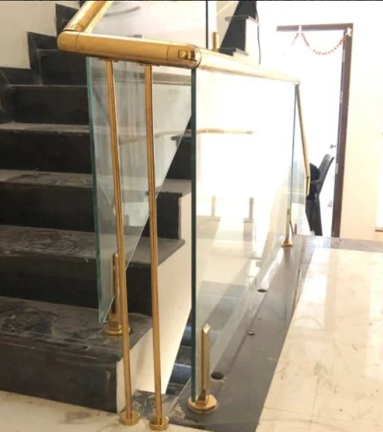 Golden PVD Glass Railing