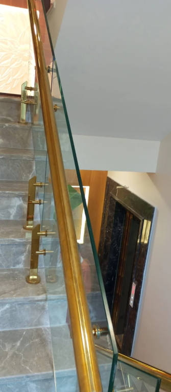 Golden PVD Glass Railing
