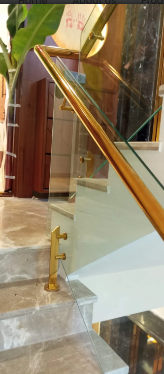 Golden PVD Glass Railing