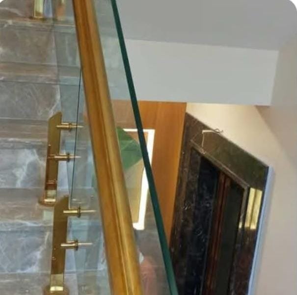 Golden PVD Glass Railing