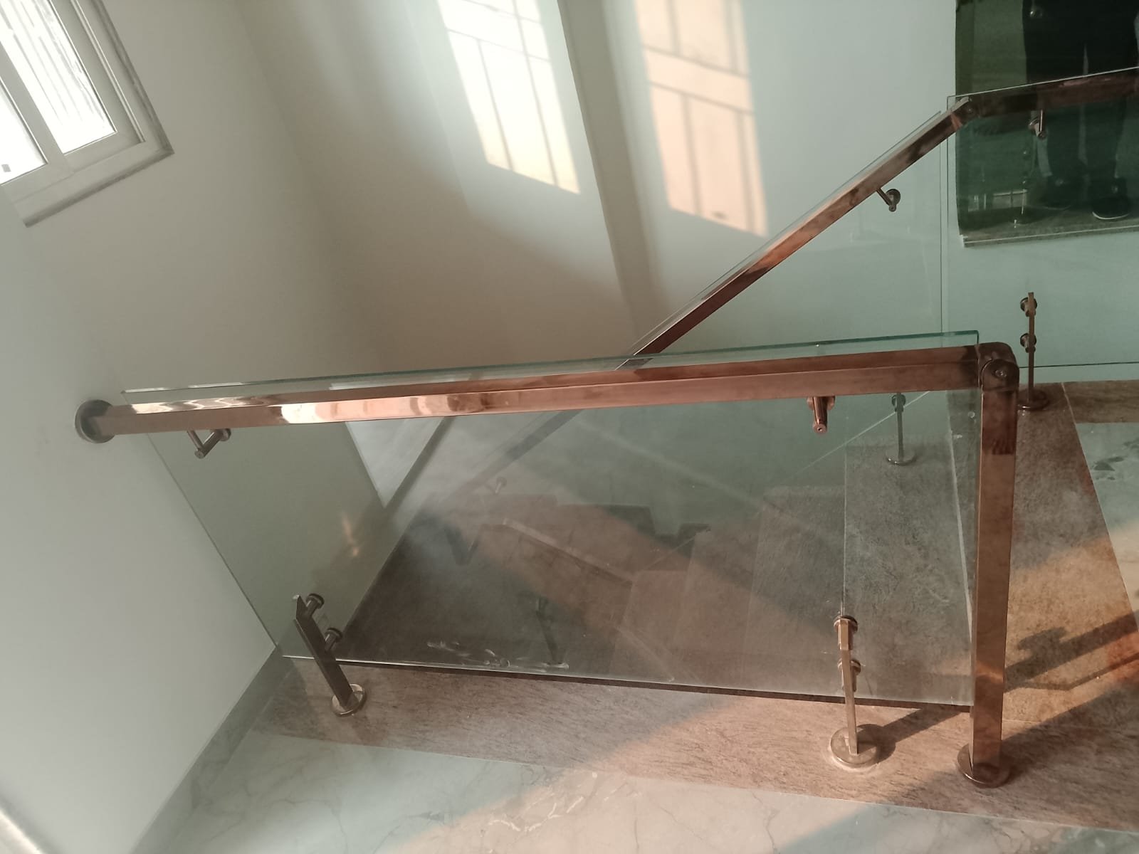 Rosegold PVD Glass Railing