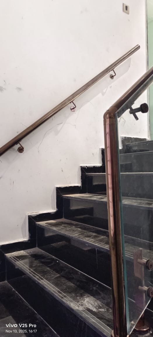 Rosegold PVD Glass Railing